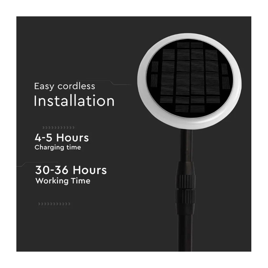 LED Bärbar solcellslampa TRÄDGÅRDS LED/8W/5V 60-129 cm 3000K IP65