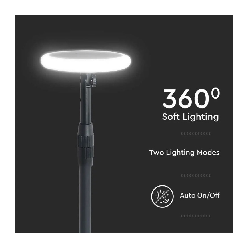 LED Bärbar solcellslampa TRÄDGÅRDS LED/8W/5V 60-129 cm 3000K IP65
