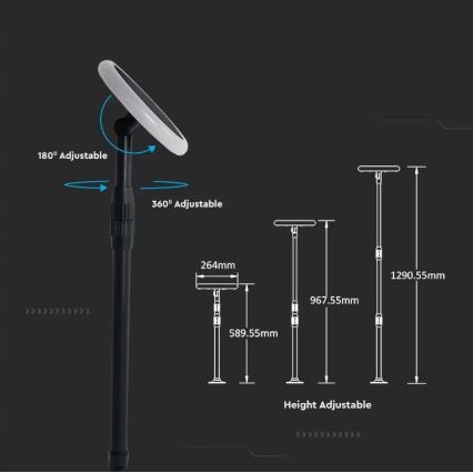 LED Bärbar solcellslampa TRÄDGÅRDS LED/8W/5V 60-129 cm 3000K IP65