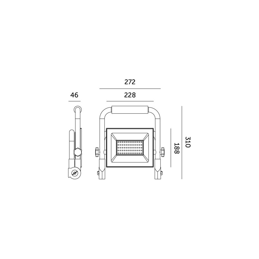 LED bärbar strålkastare TIGRA LED/100W/4000K IP54 svart/gul