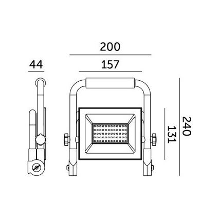 LED bärbar strålkastare TIGRA LED/50W/4000K IP54 svart/gul
