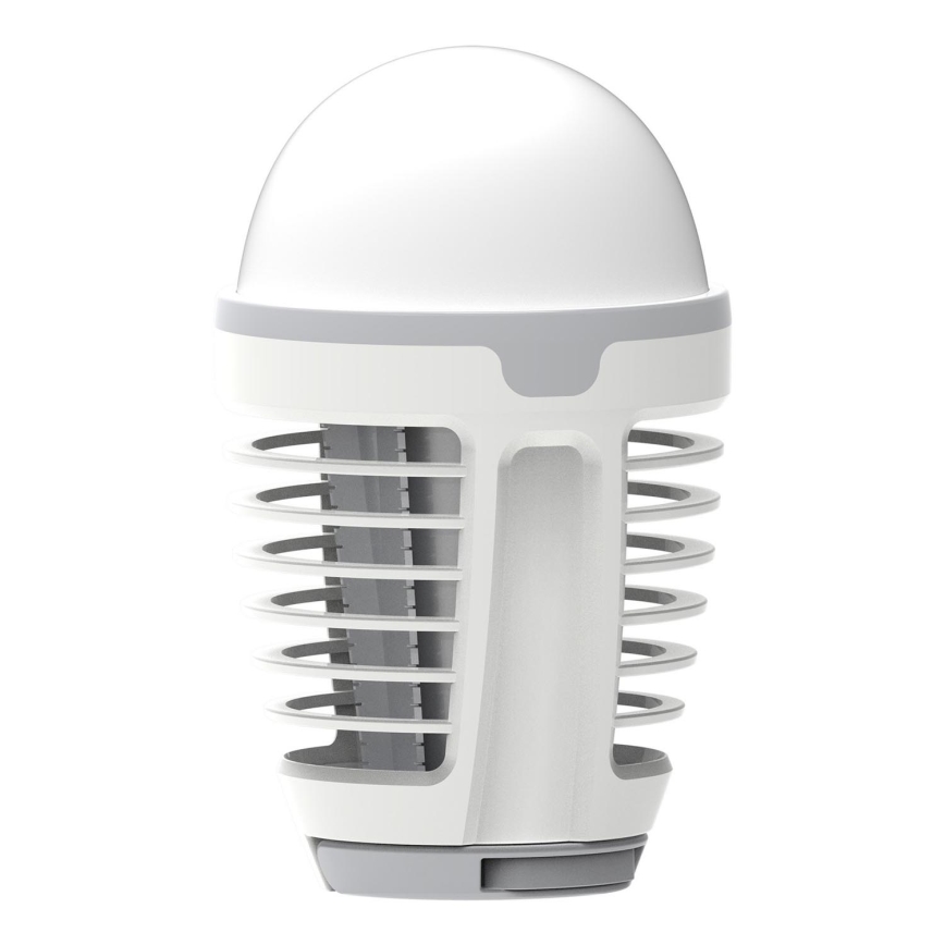 LED bärbar uppladdningsbar lampa med en insektsfälla LED/5W/1800 mAh IPX4 vit/grå