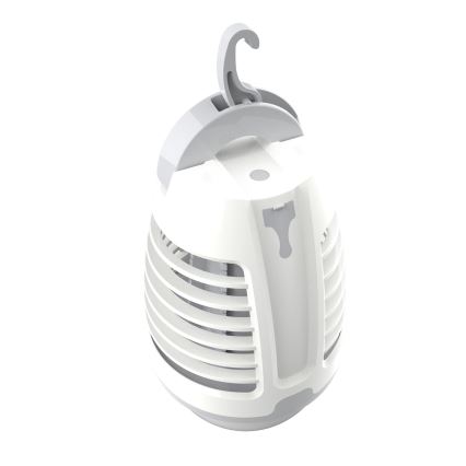 LED bärbar uppladdningsbar lampa med en insektsfälla LED/5W/1800 mAh IPX4 vit/grå