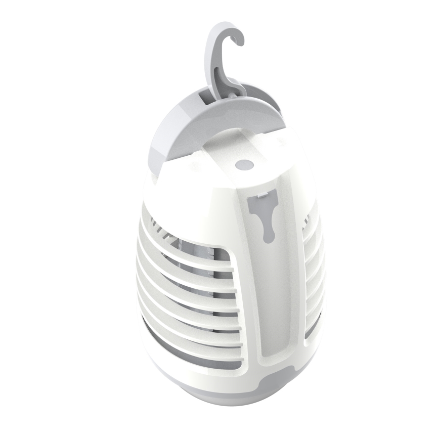 LED bärbar uppladdningsbar lampa med en insektsfälla LED/5W/1800 mAh IPX4 vit/grå