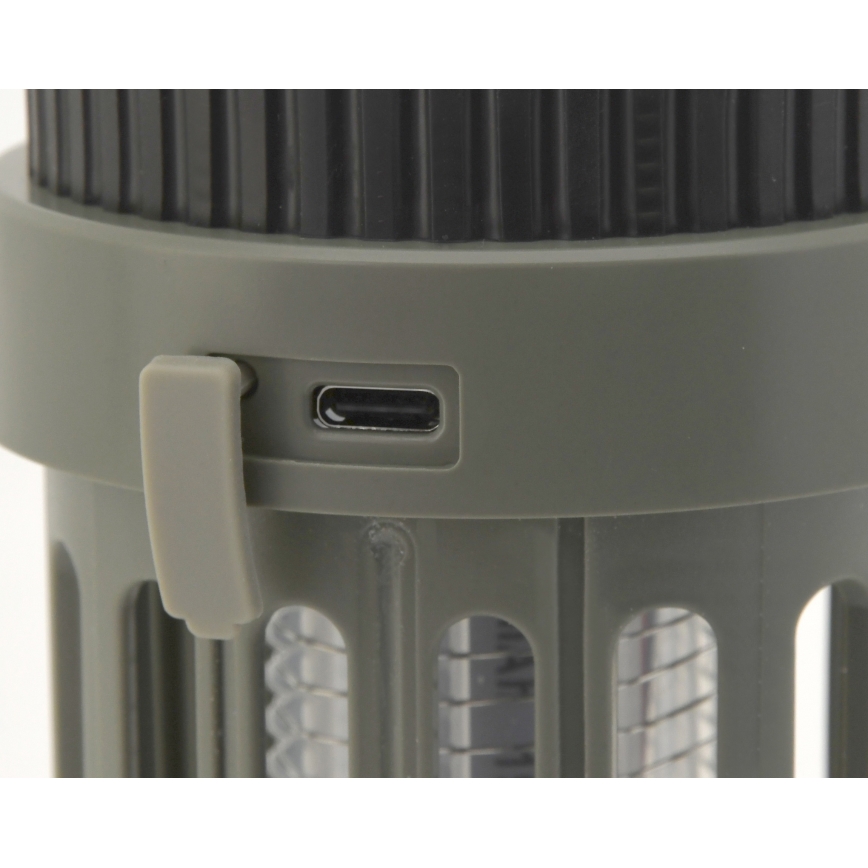 LED Bärbar uppladdningsbar lampa med insektsfälla LED/2W/1800mAh/3xAAA IPX4 grön