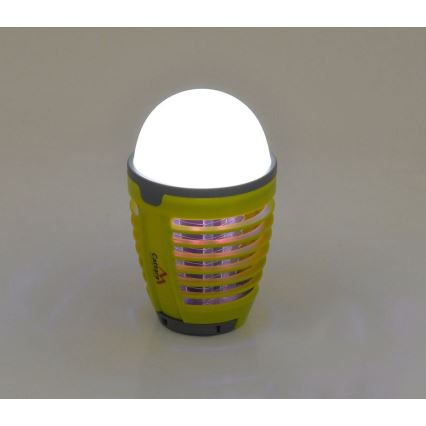 LED Bärbar uppladdningsbar lampa med insektsfälla LED/2W/3,7V 1800 mAh IPX4 grön