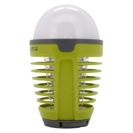 LED Bärbar uppladdningsbar lampa med insektsfälla LED/2W/3,7V 1800 mAh IPX4 grön