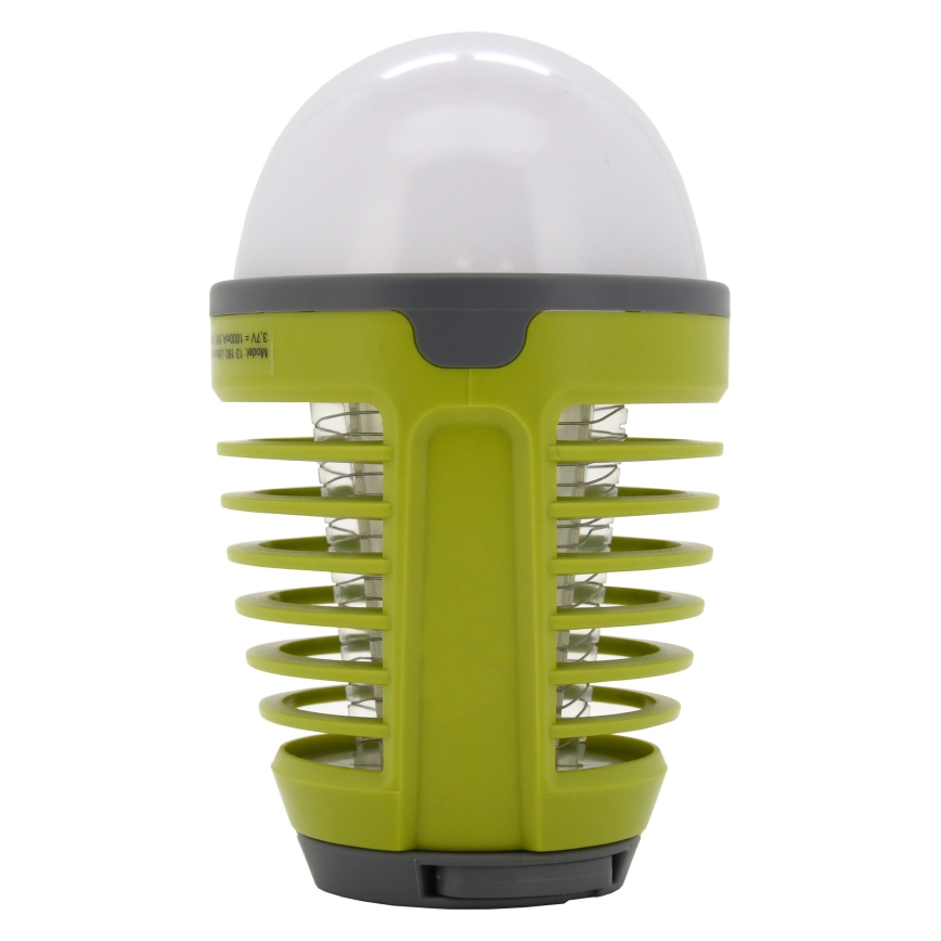 LED Bärbar uppladdningsbar lampa med insektsfälla LED/2W/3,7V 1800 mAh IPX4 grön