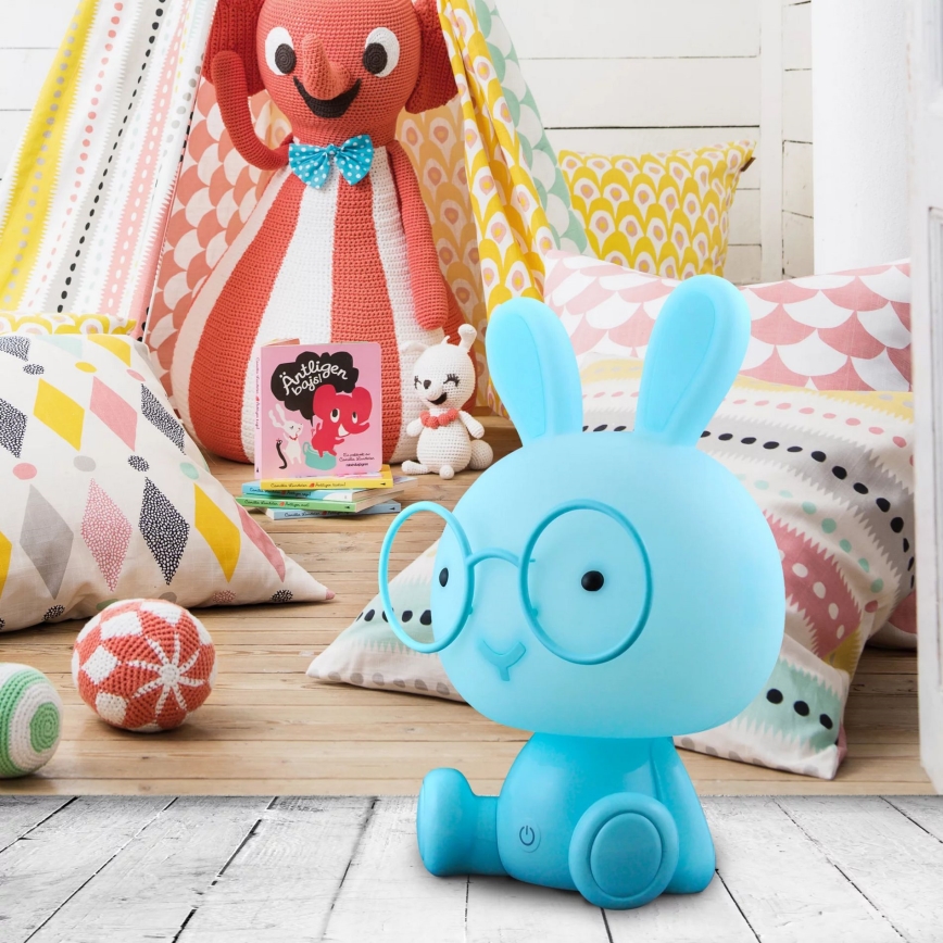 LED Barn nattlampa LED/2.5W bunny blå