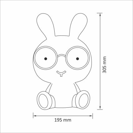 LED Barn nattlampa LED/2.5W bunny blå