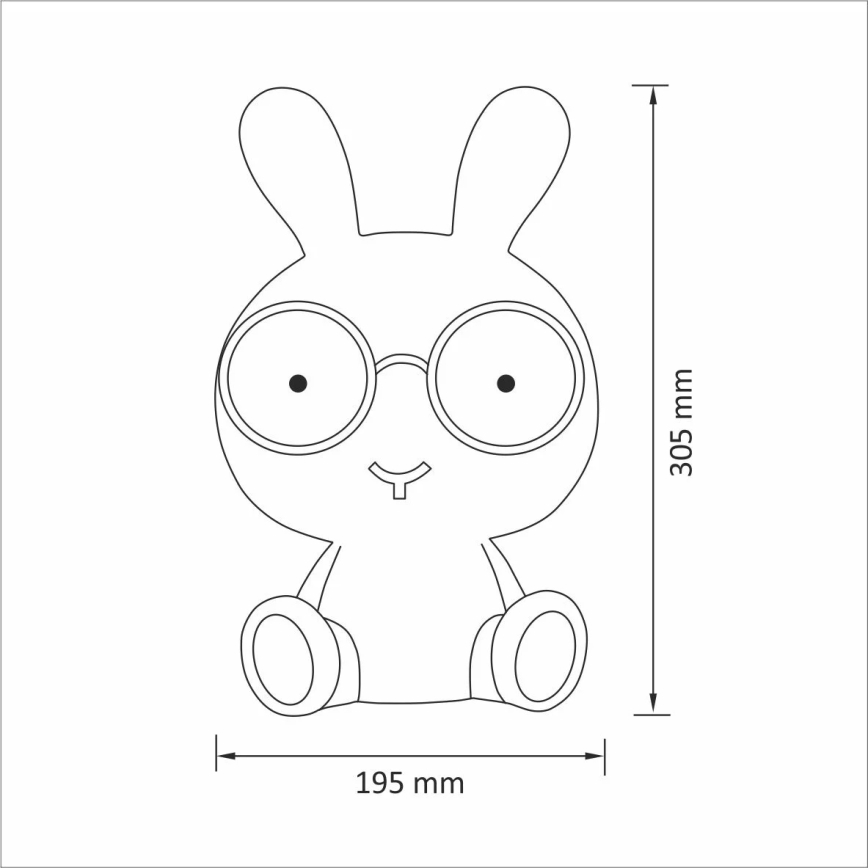 LED Barn nattlampa LED/2.5W bunny blå