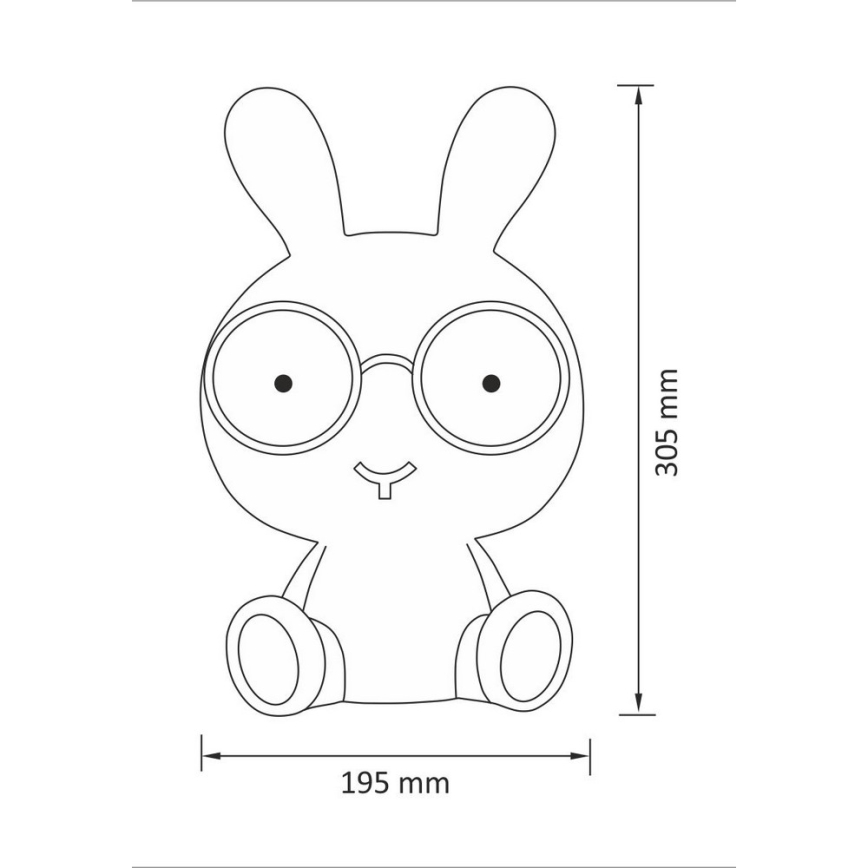 LED Barn nattlampa LED/2.5W bunny rosa