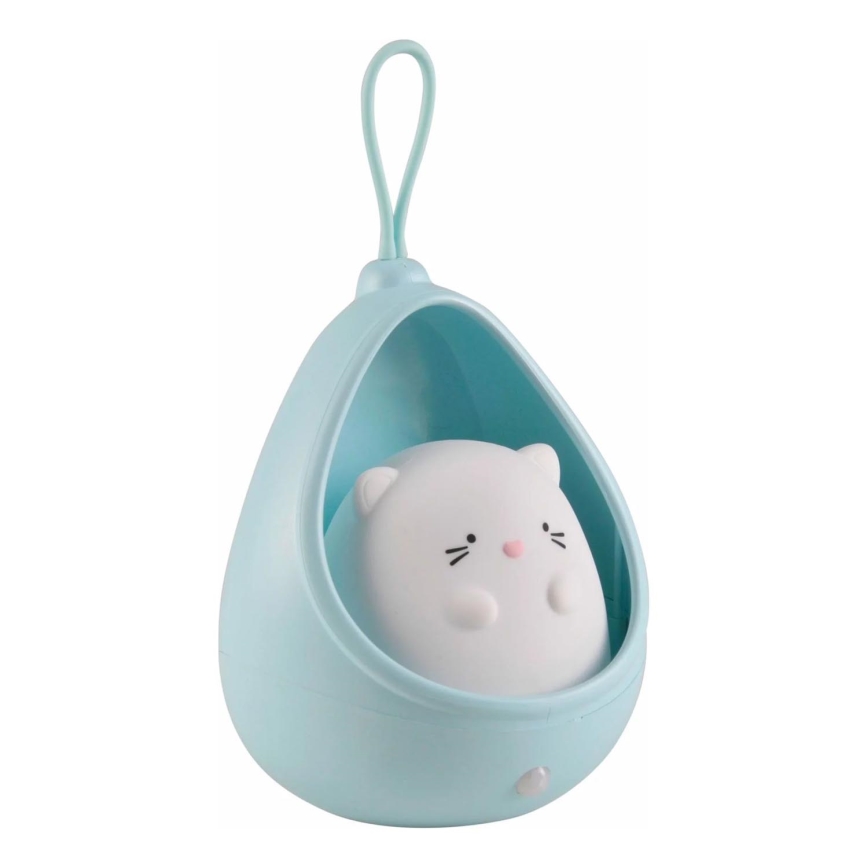LED Barn orientering belysning med sensor KITTY LED/0,5W/5V USB 1200 mAh blå