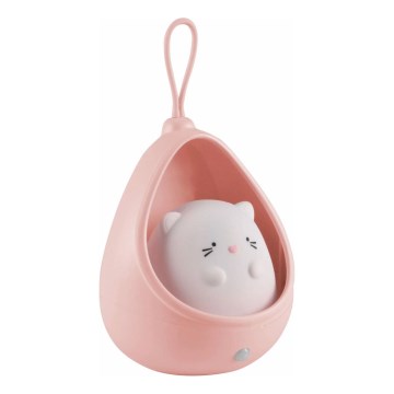 LED Barn orientering belysning med sensor KITTY LED/0,5W/5V USB 1200 mAh rosa