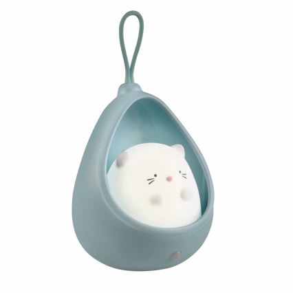 LED Barn orientering belysning med sensor KITTY LED/0,5W/5V USB 1200 mAh blå