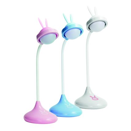 LED Barn touch lampa RABBIT LED/0,4W/5V 3000/6500K blå + USB