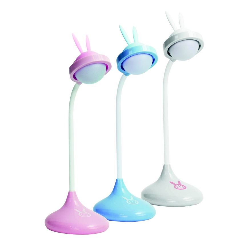 LED Barn touch lampa RABBIT LED/0,4W/5V 3000/6500K blå + USB
