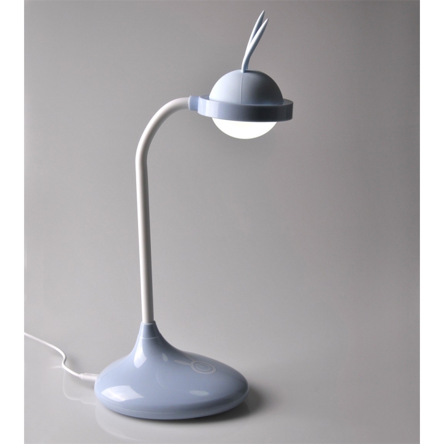 LED Barn touch lampa RABBIT LED/0,4W/5V 3000/6500K blå + USB