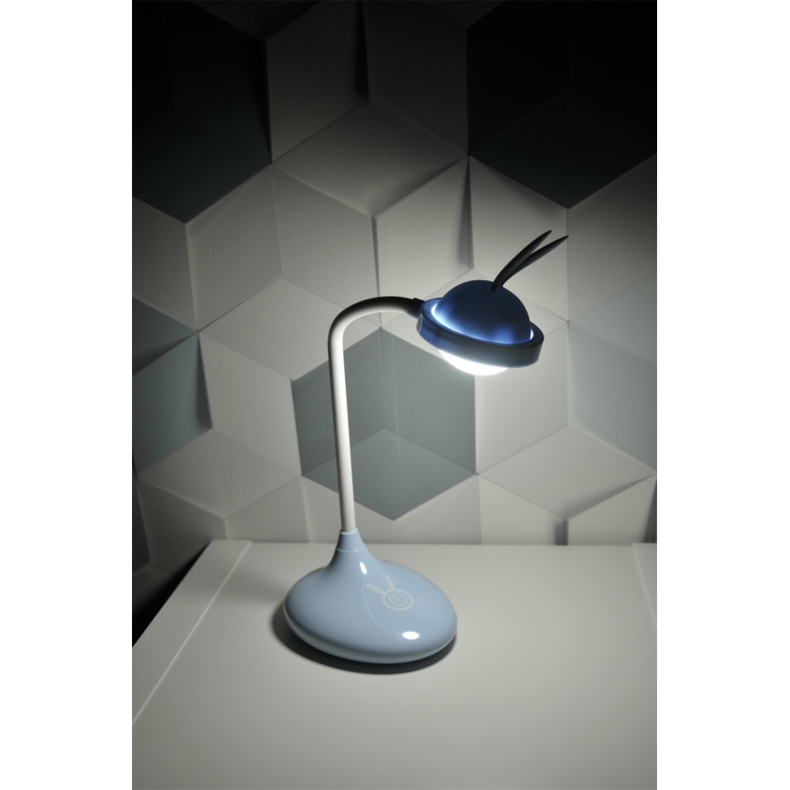 LED Barn touch lampa RABBIT LED/0,4W/5V 3000/6500K blå + USB