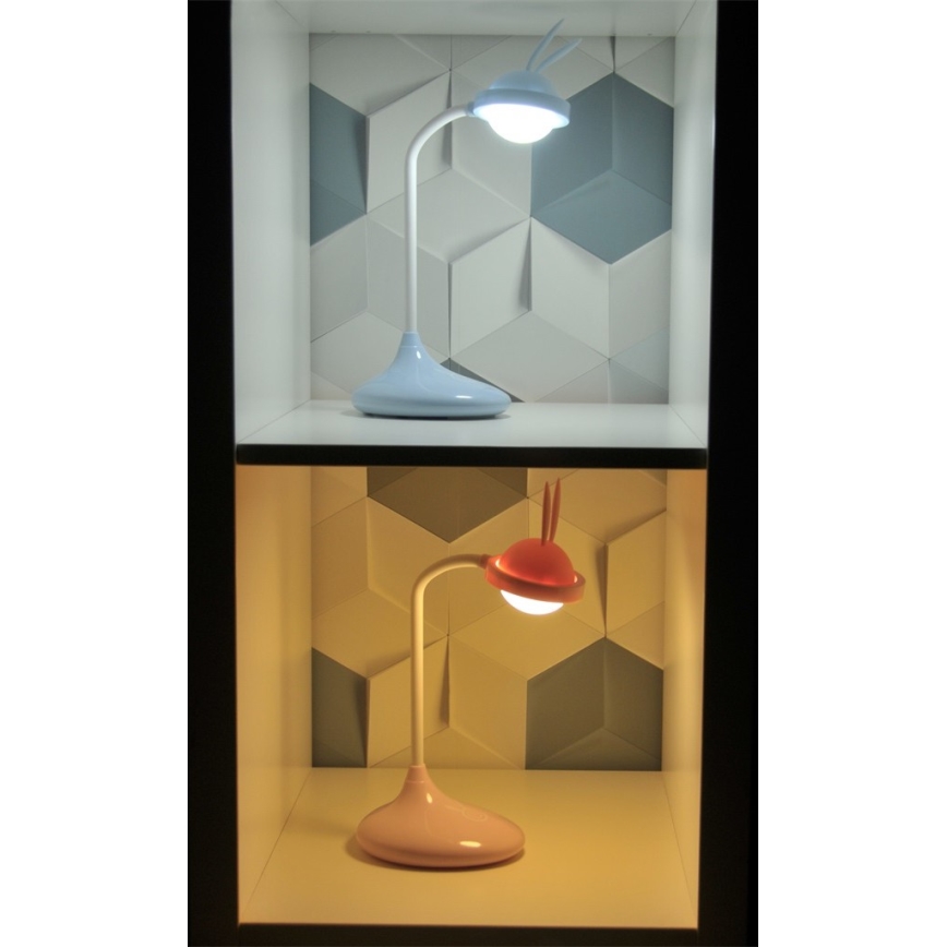 LED Barn touch lampa RABBIT LED/0,4W/5V 3000/6500K blå + USB