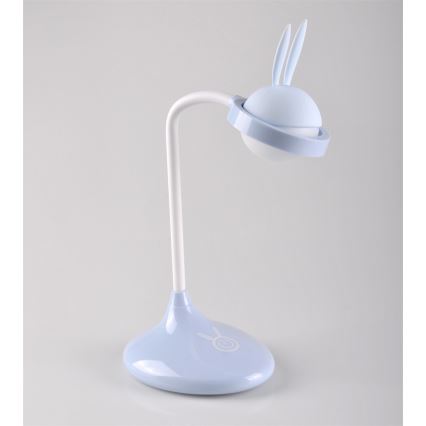 LED Barn touch lampa RABBIT LED/0,4W/5V 3000/6500K blå + USB