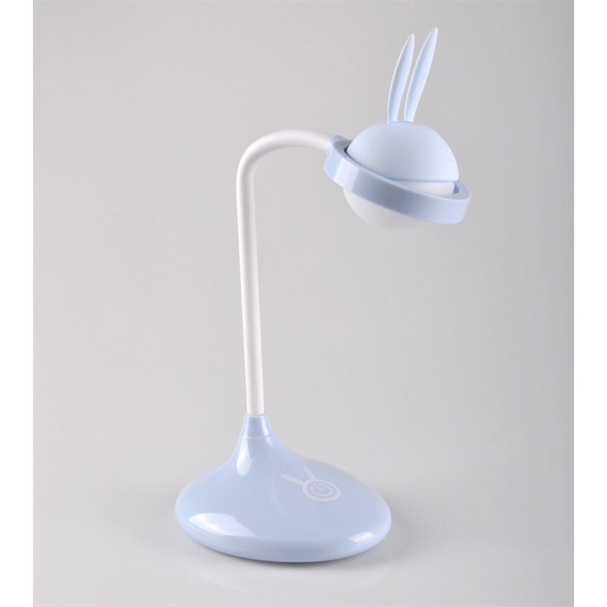 LED Barn touch lampa RABBIT LED/0,4W/5V 3000/6500K blå + USB