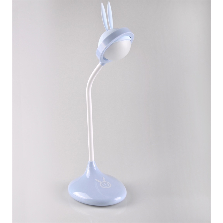 LED Barn touch lampa RABBIT LED/0,4W/5V 3000/6500K blå + USB