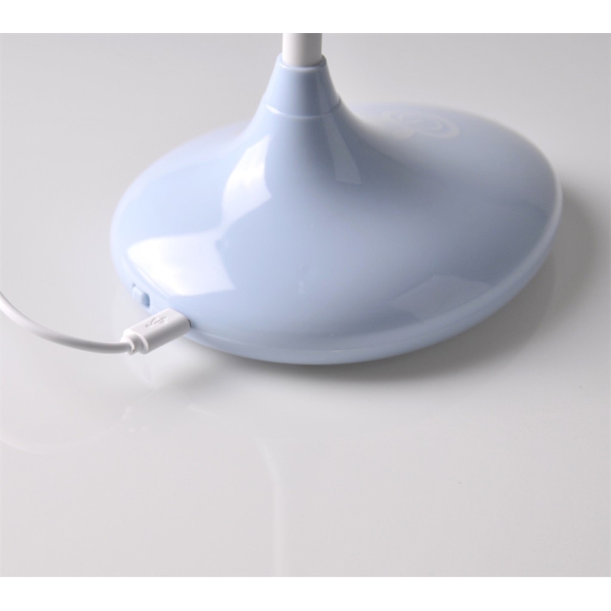 LED Barn touch lampa RABBIT LED/0,4W/5V 3000/6500K blå + USB