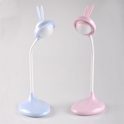 LED Barn touch lampa RABBIT LED/0,4W/5V 3000/6500K blå + USB