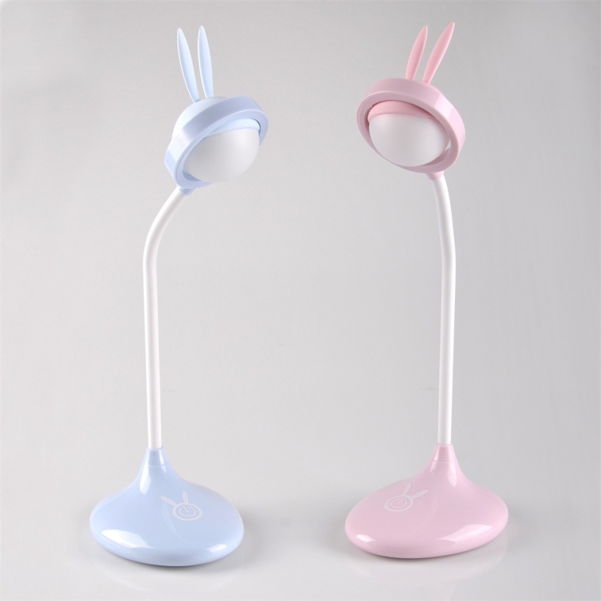 LED Barn touch lampa RABBIT LED/0,4W/5V 3000/6500K blå + USB