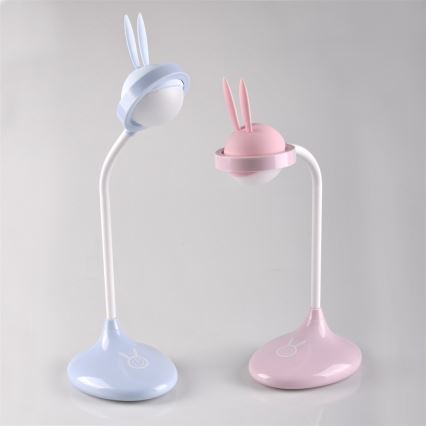 LED Barn touch lampa RABBIT LED/0,4W/5V 3000/6500K blå + USB