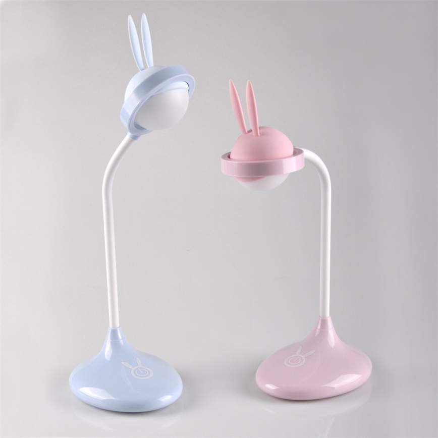 LED Barn touch lampa RABBIT LED/0,4W/5V 3000/6500K blå + USB