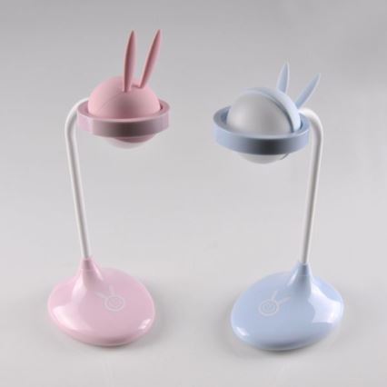 LED Barn touch lampa RABBIT LED/0,4W/5V 3000/6500K blå + USB