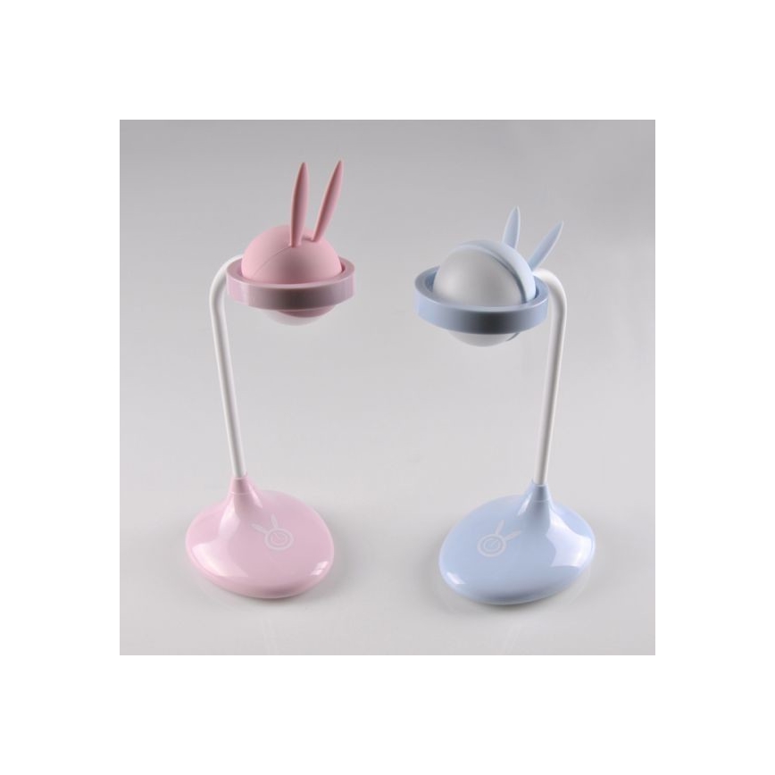 LED Barn touch lampa RABBIT LED/0,4W/5V 3000/6500K blå + USB