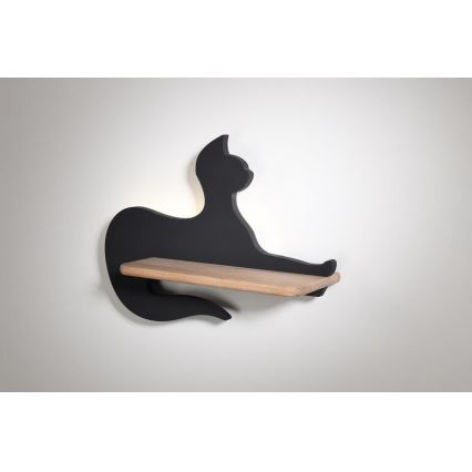 LED Barn Vägglampa med BLACK CAT LED/5W/230V
