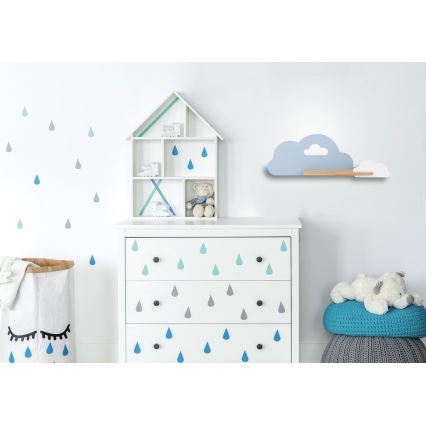 LED Barn Vägglampa med Hylla CLOUD LED/5W/230V blå/Vit