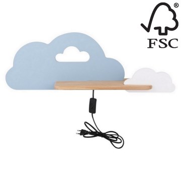 LED Barn Vägglampa med Hylla CLOUD LED/5W/230V blå/Vit