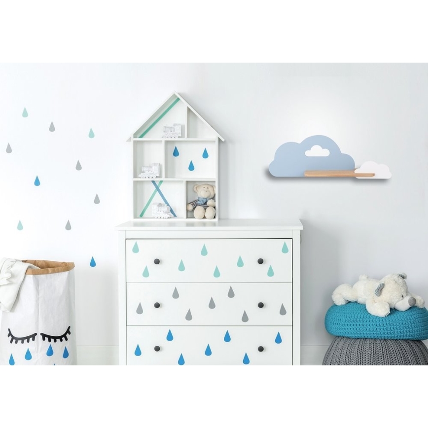 LED Barn Vägglampa med Hylla CLOUD LED/5W/230V blå/Vit