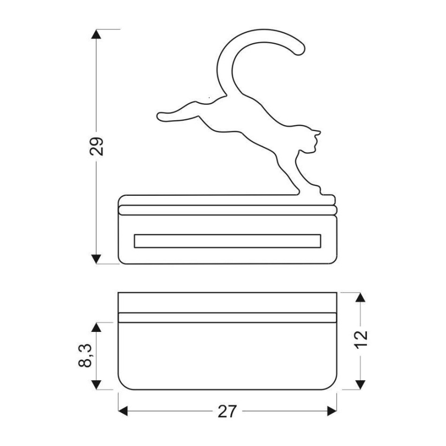 LED Barn Vägglampa med Hylla JUMPING Katt LED/5W/230V