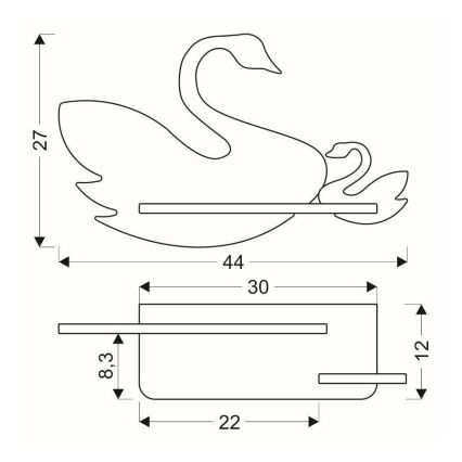 LED Barn Vägglampa med Hylla SWAN LED/5W/230V