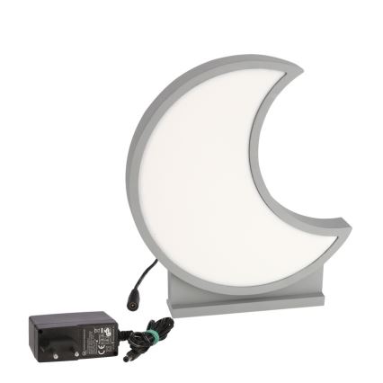 LED Barnbordslampa MOON LED/12W/230V grå