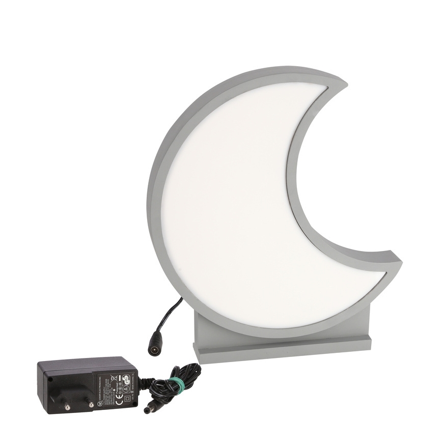 LED Barnbordslampa MOON LED/12W/230V grå