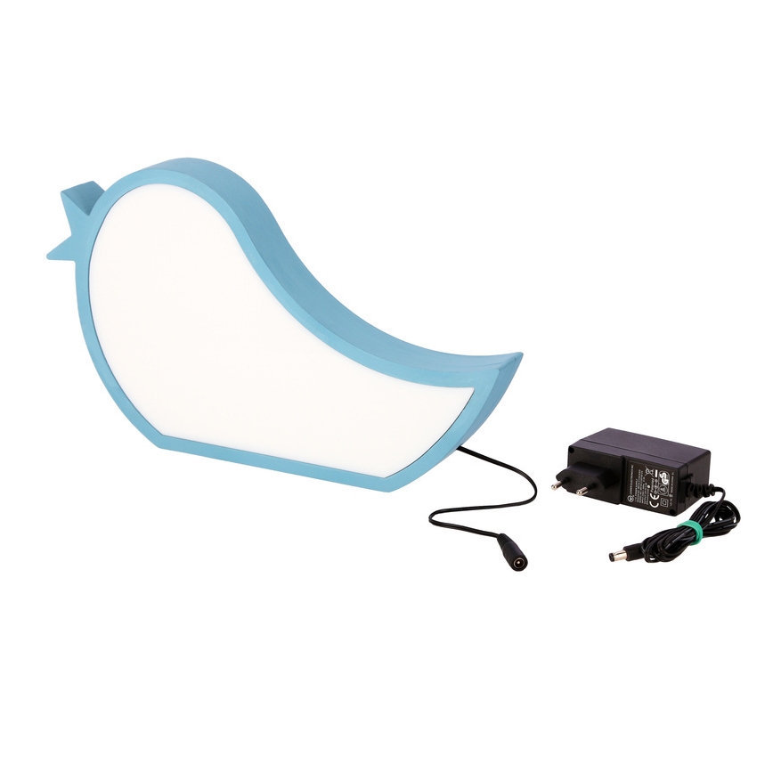 LED Barnlampa BIRD LED/12W/230V blå