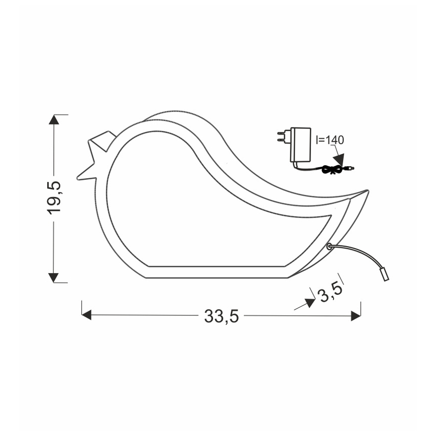 LED Barnlampa BIRD LED/12W/230V blå