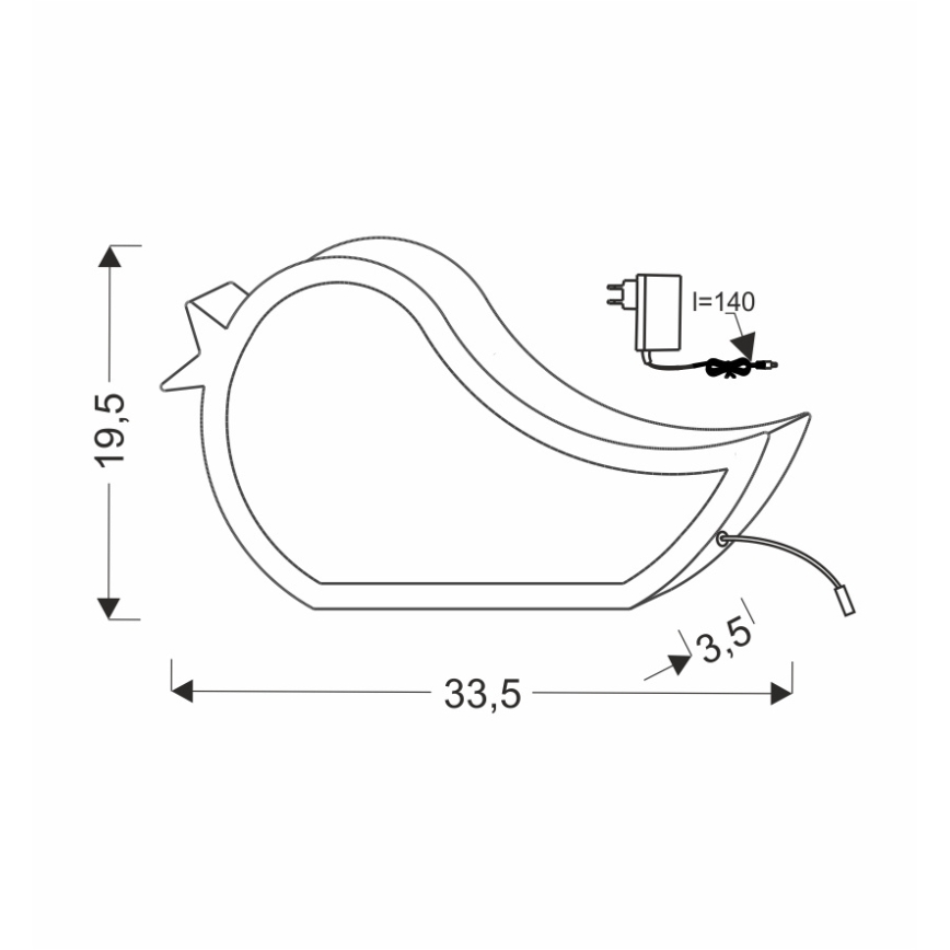 LED Barnlampa BIRD LED/12W/230V rosa