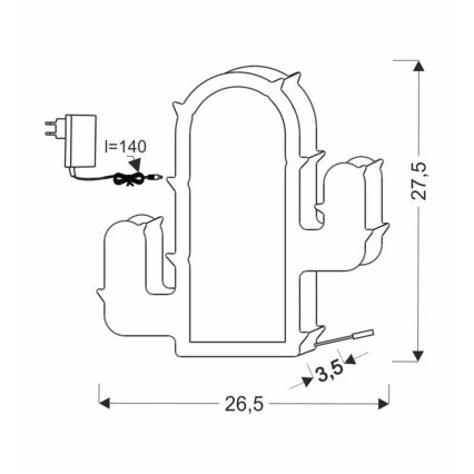 LED Barnlampa CACTUS LED/10W/230V grön