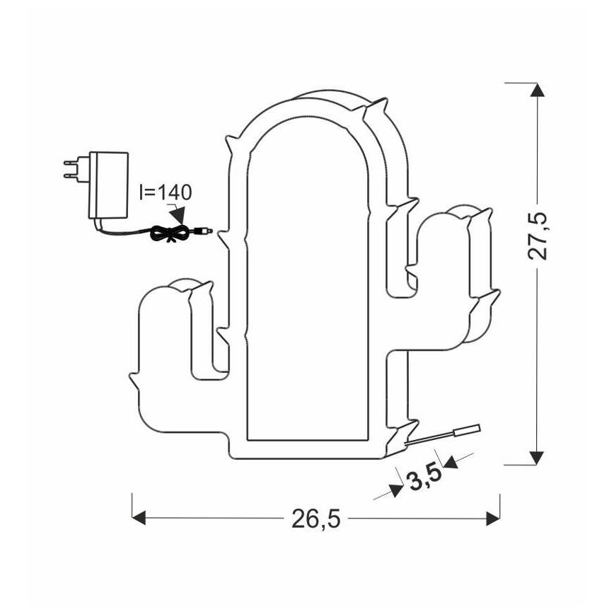 LED Barnlampa CACTUS LED/10W/230V grön