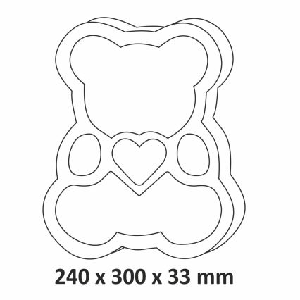 LED Barnlampa LED/2xAA blå björn