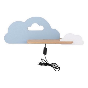 LED Barnvägglampa med hylla CLOUD LED/5W/230V blå/vit,