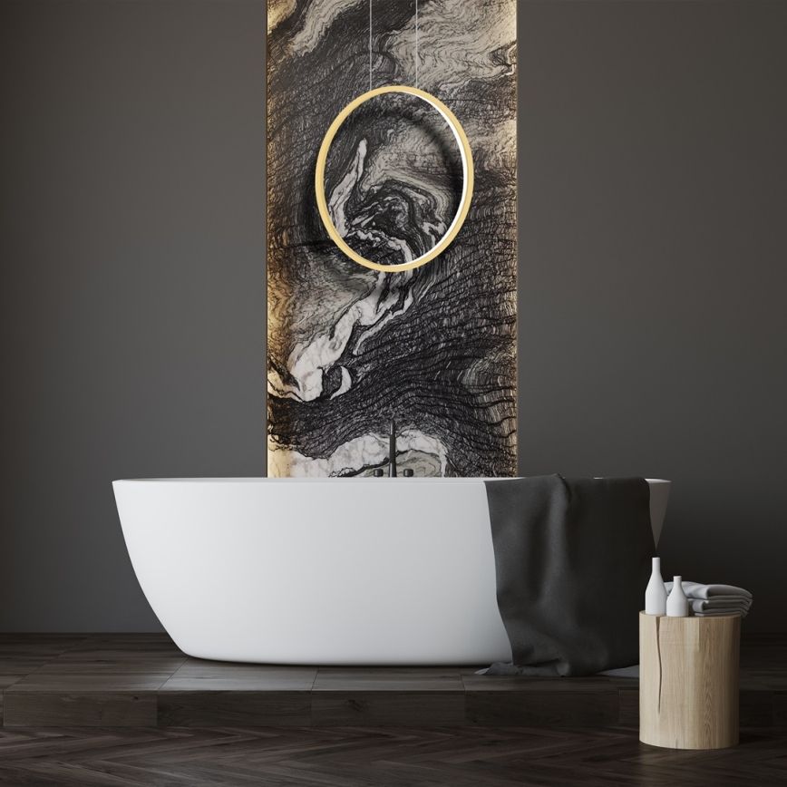 LED Bathroom ljuskrona on a string SATURNO LED/28W/230V IP44 gyllene